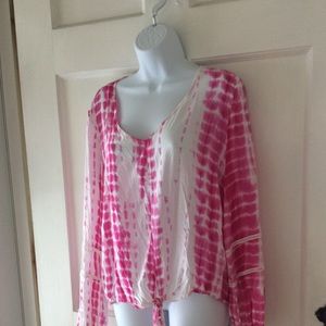 INC pink Tie Dye top blouse